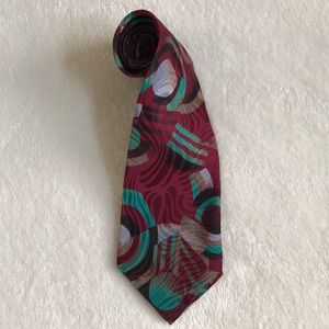 Men's Wearhouse Burgundy and Teal Tie